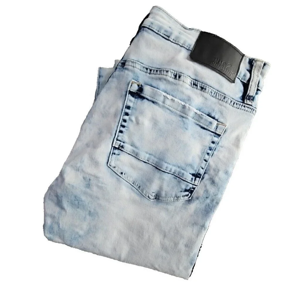 Rue21 Premium Jeans Men's‎ 32x32 Skinny Supreme Flex Distressed Racing Stripe